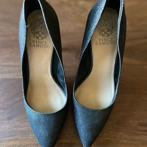 Vince Camuto Glitter Black Heels Size 7